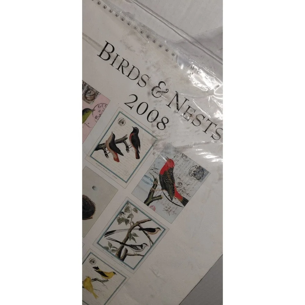 vintage collectible Birds & Nests 2008 Calendar artistic ornithology ephemera.